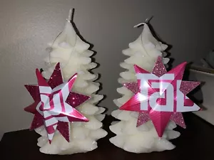 TaB Soda Can Wood Glitter Star Christmas Tree Ornaments Set Of 2. - Picture 1 of 12