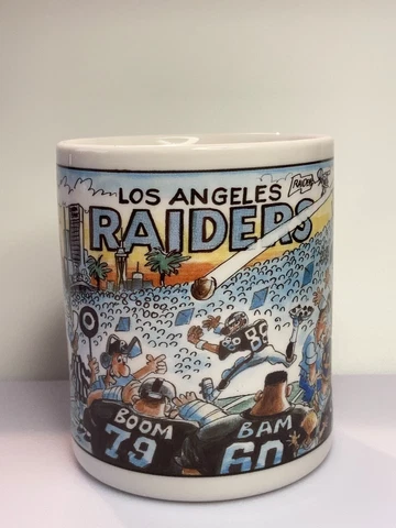 Los Angeles Raiders NFL Vintage  Cartoon Coffee Cup by Custom Edge Cover