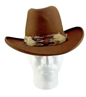 Sombrero de Vaquero Resistol XXX Castor Western 6 7/8 Banda de Plumas de Fieltro Marrón De Colección Foto 1 de 4