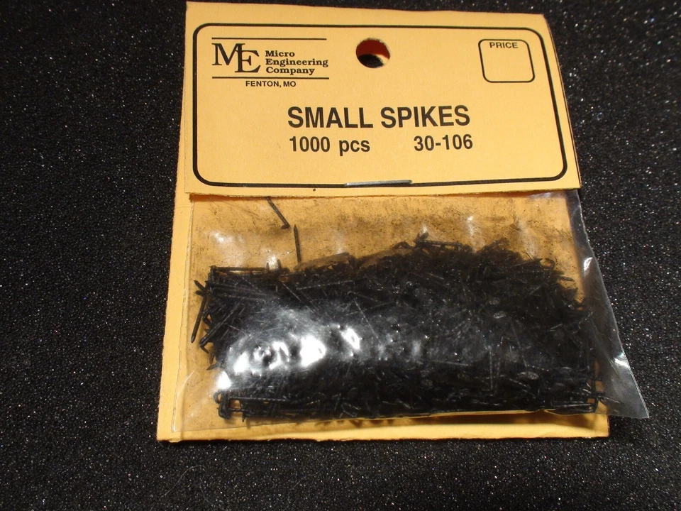 Micro- Engineering 30-106 SMALL 1/4" SPIKES  1000 PCS BIGDISCOUNTTRAINS - Image 1 of 4