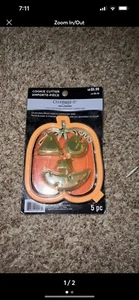 Halloween Cookie Cutter Pumpkin 5pc 5 1/2" x 4 3/4" Celebrate It 5 Shapes 123L - Picture 1 of 2