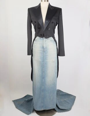 Ralph Lauren фиолетовый этикетка коллекции джинсовой ткани юбка размер 4 длинный поезд весна 2003 - Изображение 1 из 4