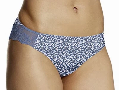 Panty Tanga MAIDENFORM Comfort Devotion Azul Margarita Encaje Espalda Mujer S 5 L 7 XL 8 Foto 1 de 4