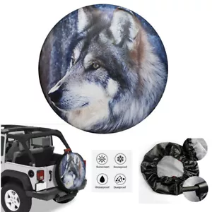 Weatherproof Tire Protectors Spare Wheel Tire Cover 16" Wolf For Jeep Trailer RV - Picture 1 of 9