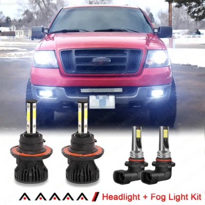 Faro LED de 4 lados + bombillas antiniebla para Ford F-150 2005-2007 combo de 4 piezas 6000 k Foto 1 de 4