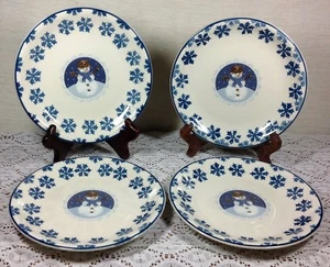 Juego de 4 platos de ensalada ""Cameo muñeco de nieve"" Folk Craft - Imagen 1 de 2