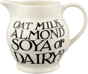 Emma Bridgewater Handmade in UK 1/2 Pint Jug - BLACK TOAST WRITING - SOYA OAT - Picture 1 of 1