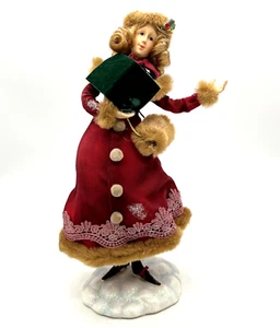 11" Dickens Caroler Figur Stoff Mache Urlaub Weihnachten Tisch Herzstück - Bild 1 von 9