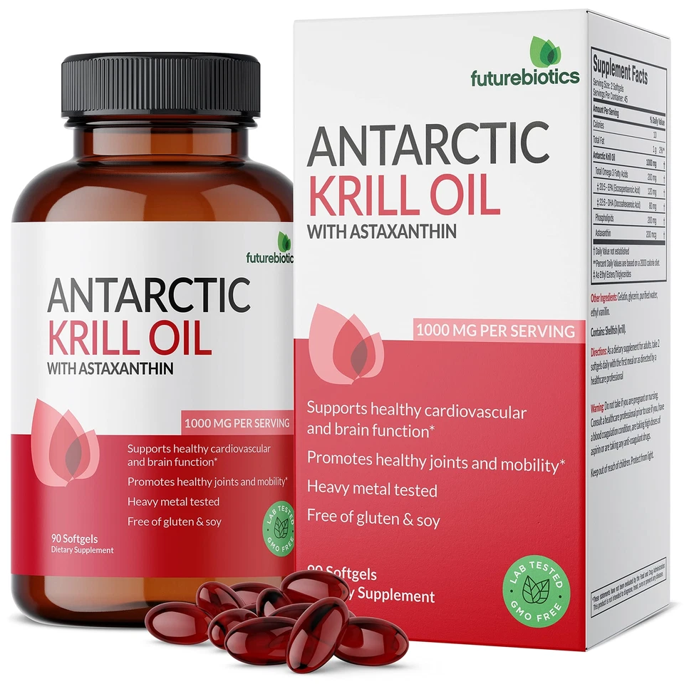 Aceite de krill antártico Futurebiotics 1000 mg con astaxantina Foto 1 de 4