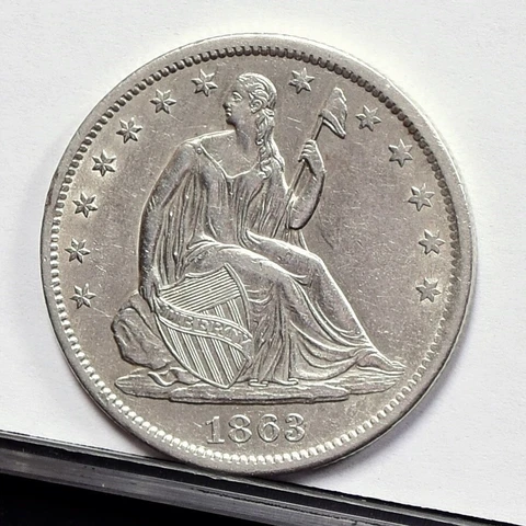 1863-S Liberty Seated Half Dollar - Ch AU Details (#47539) Cover