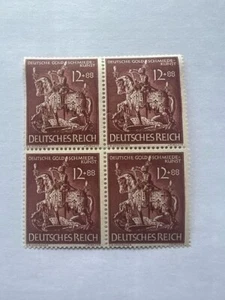 Germany Deutsches Reich 1943 WW2 12pf Knight Saint George Block of 4 Mint - Picture 1 of 2