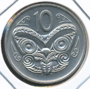 New Zealand 1977 Ten Cents 10c Elizabeth II - Choice Uncirculated - Foto 1 di 3