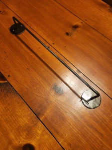Round Mount Wrought Iron Bath Towel Bar Forged choose any length from 12" - 48" - Picture 1 of 1