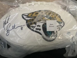 Mark Brunell Signed Jaguars Logo White Panel Full Size Football -(SS COA) - Picture 1 of 5