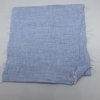 100% Irish Linen craft sample Blue & White Stripe 150cm x 14cm approx WW0102 - Image 1 of 4