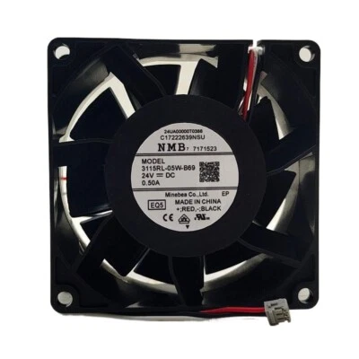 NMB 3115RL-05W-B69 24V 0.50A 80mm Inverter Server Cooling Fan, 3-Wire Detection - Image 1 of 4
