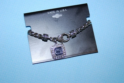 Penn State Nittany Lions Crystal/Silver Square Charm Bracelet New Cover