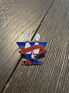 USBC Bowling 75 Pins Over Game Award Hat Lapel Pin - Picture 1 of 3