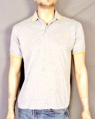 vintage 80s Spalding single stitch Rayon Tri Blend Ringer Polo Shirt Thin SZ L - Изображение 1 из 4