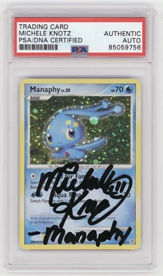 PSA Signed Michele Knotz Pokemon Manaphy 9/130 Holo Rare Swirl Diamond & Pearl - Image 1 of 2