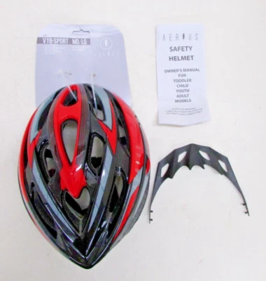 AERIUS V-19-CASCO DEPORTIVO DE PATÍN/BICICLETA MULTIUSOS, MEDIANO/GRANDE, NEGRO/ROJO Foto 1 de 4