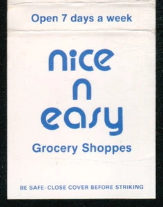 CENTRAL NY Nice N' Easy Grocery Shoppes Vtg Match Book Cover Old Advertising MB - Picture 1 of 1