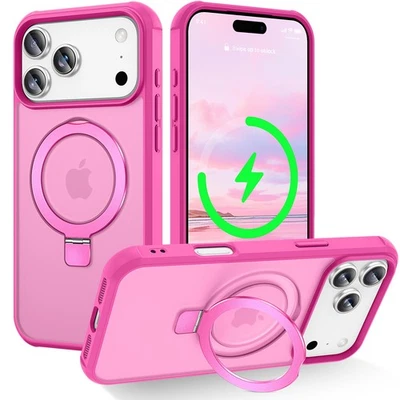 Fr iPhone 17 Pro Max 17 воздуха 16e 15 14 матовый полупрозрачный кольцо стойка магнитный чехол - Изображение 1 из 4