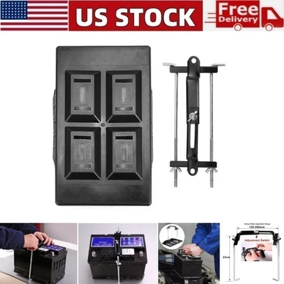 Suporte de bateria para armazenamento de carro estabilizador de bandeja + suporte de braçadeira ajustável EUA - Imagem 1 de 4