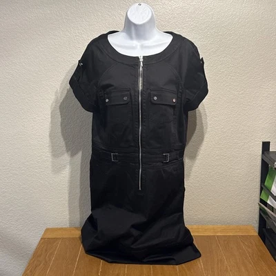 Kenneth Cole 女式短袖直筒连衣裙及膝拉链前弹力尺寸 6 — 第 1/4 张图片