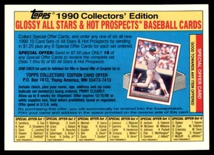 1990 Topps #NNO Topps 1990 Collectors' Edition Glossy All Stars Hot Prospects - Picture 1 of 2