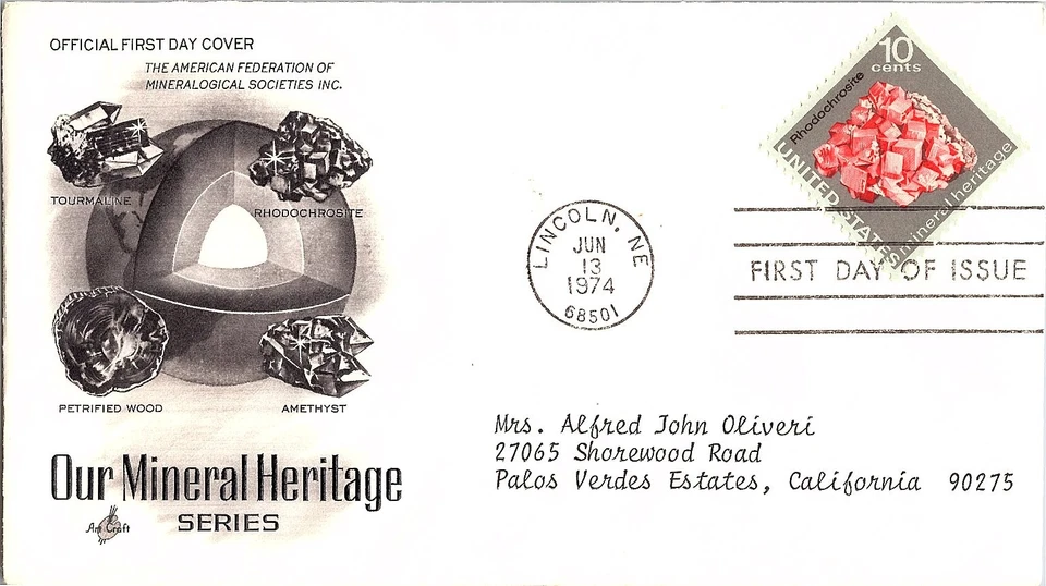 Our Mineral Heritage June 13, 1974 Mail Cover FDC - Image 1 of 1