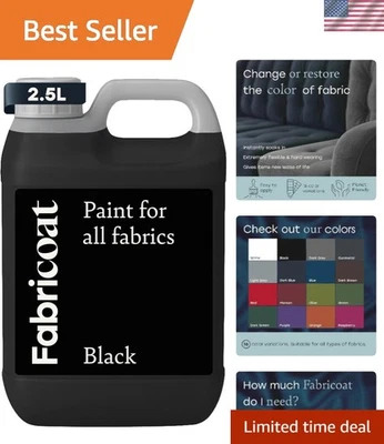 Pintura de tela negra de 2,5 L para sofás y tapicería - Restaura el color sin esfuerzo Foto 1 de 4