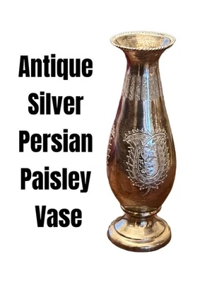 Vaso de prata antigo persa paisley 84 157,1 gramas - Imagem 1 de 4
