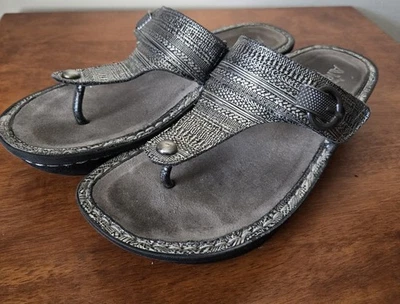 Alegria Carina 链条邮件印花银色凉鞋 CAR-713 鞋码 41 美国 10.5 — 第 1/4 张图片