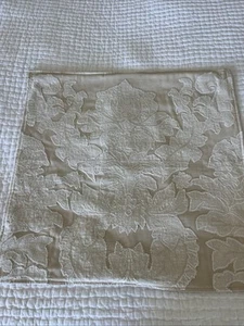 Pottery Barn Francesca Hand Embroidered Pillow Cover 24" Ivory Natural - Picture 1 of 9