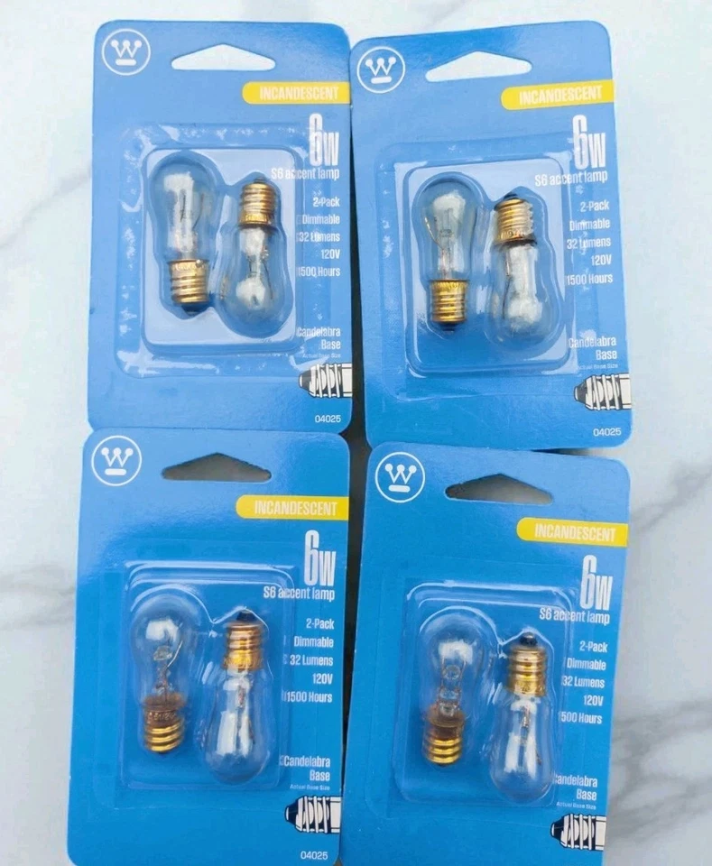  4 Packs Westinghouse 0402500 - 6 Watt S6 Accent Light Bulb - Image 1 of 1
