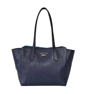 Bolso Columpio GUCCI Azul Marino Piel de becerro Guijarro Cuero Foto 1 de 4