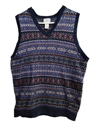 L.L. Bean 100 cotton Men's  Pullover V neck Vest, Sz M - Image 1 of 4