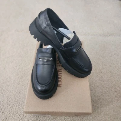 Steve Madden Mocasines Mujer EE. UU. 10 Cuero Negro Lawrence Plataforma Zapatos Sin Cordones Foto 1 de 4