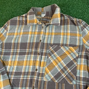 Aerie Anytime Fav Flanellhemd kariert Knopfleiste bunt Oversize Damen Small - Bild 1 von 11