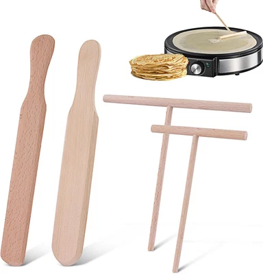 Crepes Verteiler Set 4-teilig aus Holz Multifunktional Teigverteiler für Crepes - Bild 1 von 4