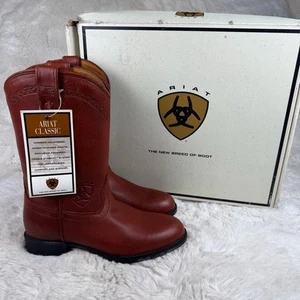 Ariat Classic Western Boots Womens Size 5.5 Brown Leather Cowgirl Heritage Roper - Picture 1 of 10
