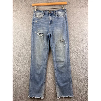 Pantalones de mezclilla para mujer Flying Monkey desgastados dobladillo crudo tiro alto talla 27 Foto 1 de 4