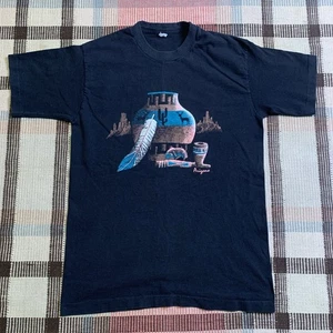 Vtg 80s Travel T Shirt Black Faded Single Stitch South Western USA Size Medium! - Picture 1 of 8