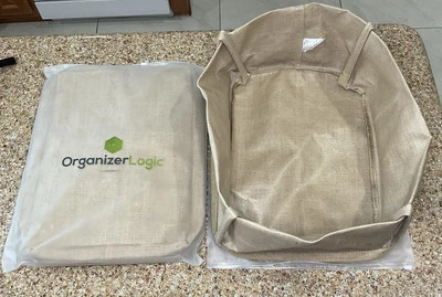 Organizer Logic 2 Pack Blank Jute Basket 17” X 13” - Image 1 of 4