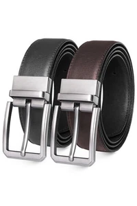 Reversible Belt for Men - Mens Leather Belt Black & Brown for Dress Pants Sty... - Picture 1 of 6