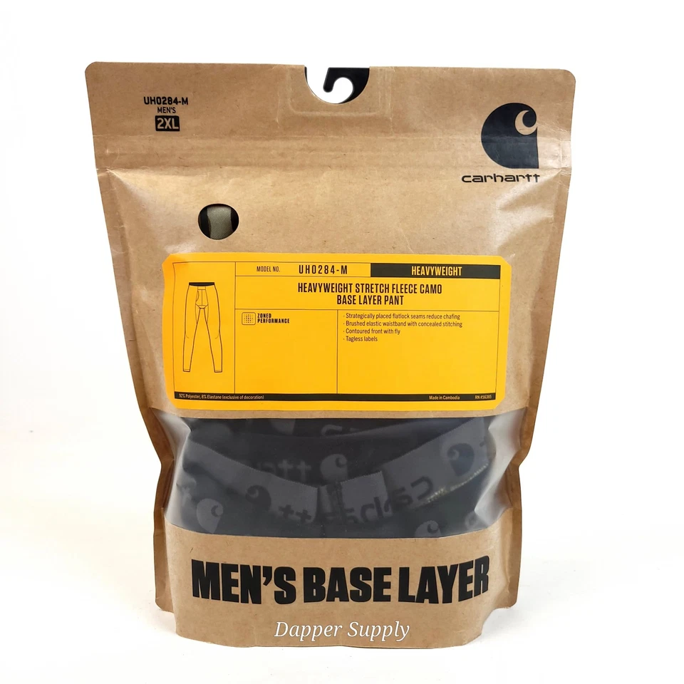 Carhartt Heavyweight Stretch Fleece Camo Base Layer Pants Mens 2XL UH0284-M New - Image 1 of 4