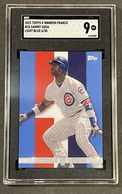 Sammy Sosa 2022 Topps Light Blue /50 No. 35 SGC 9 Chicago Cubs - Image 1 of 2