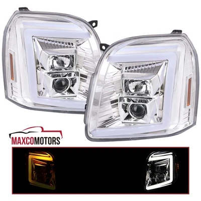 Projector Headlights Fits 2007-2014 GMC Yukon XL Denali Sequential LED Signal Foto 1 de 4