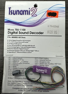Soundtraxx #885002 Tsunami 2 Model TSU-1100 Digital Sound Decoder - GE Diesels - Image 1 of 4